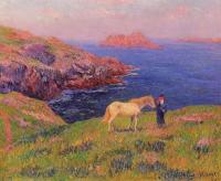 Moret, Henri - Cliff at Quesant with Horse